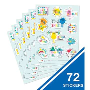 Carson Dellosa Happy Place Motivational Sticker Pack, 72 Inspirational Stickers for School Supplies,...