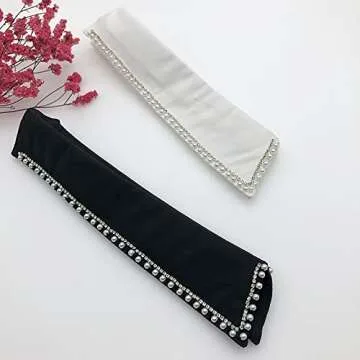 Detachable Dickey Collar Half Shirt Blouse False Collar Crystal Pearl Lapel Fake Collar Choker Peter Pan Necklace Faux Collar (Type 1, White)