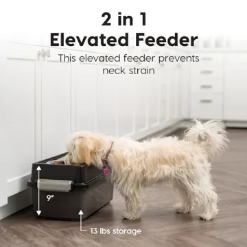 IRIS USA Elevated Dog Bowls with Airtight Storage
