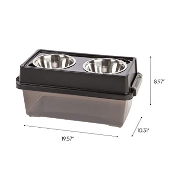 IRIS USA Elevated Dog Bowls with Airtight Storage