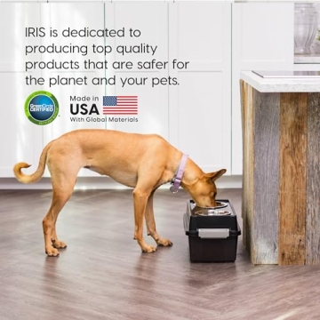 IRIS USA Elevated Dog Bowls with Airtight Storage