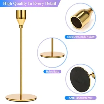 6PCS Gold Candlestick Holders for Elegant Weddings & Home Decor