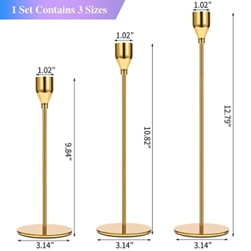 6PCS Gold Candlestick Holders for Elegant Weddings & Home Decor