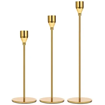 6PCS Gold Candlestick Holders for Elegant Weddings & Home Decor
