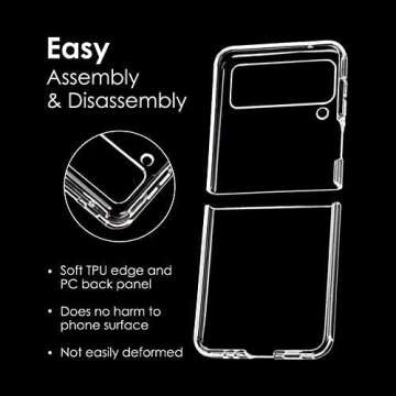 ZIULQIK Clear Case for Samsung Galaxy Z Flip 3 - Shockproof