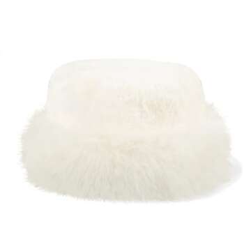 HH HOFNEN Winter Bucket Hat - Fluffy Faux Fur Fisherman Plush Warm Hats Cute Fuzzy Bucket Hat for Wo...