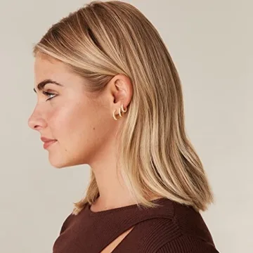 PAVOI 18K Gold Huggie Hoop Earrings Set 3 Pack