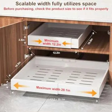 Adjustable Expandable Pull Out Drawer for Cabinets