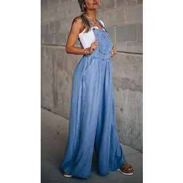 Chic Women's Wide-Leg Denim Overalls for All Occasions