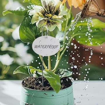 Temlum Plant Labels with Marker Pen, 25 Pcs Plant Garden Markers Garden Label Stakes Plant Sign Tags for Outdoor Plants, Flowers, Herbs, Seed (White)