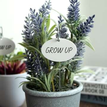 Temlum Plant Labels with Marker Pen, 25 Pcs Plant Garden Markers Garden Label Stakes Plant Sign Tags for Outdoor Plants, Flowers, Herbs, Seed (White)