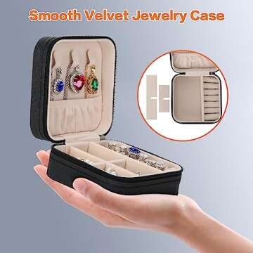 LETURE 3 Pieces Small Jewelry Box Organizer for Women Travel, Portable Mini Travel Jewelry Organizer...