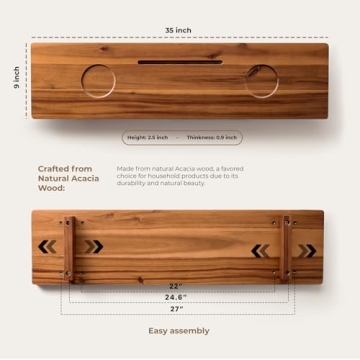 Tinamo Acacia Bathtub Caddy Tray | Luxury & Functionality