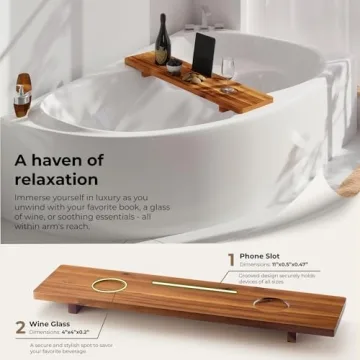 Tinamo Acacia Bathtub Caddy Tray | Luxury & Functionality