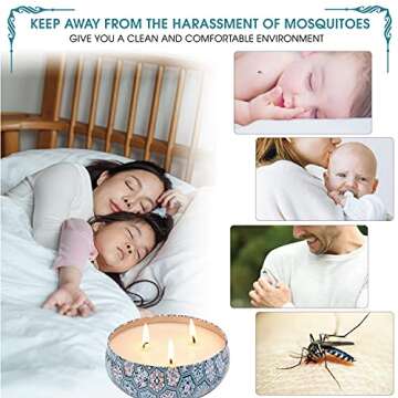 Citronella Candles Outdoor Set 4 Pack for Mosquito Protection