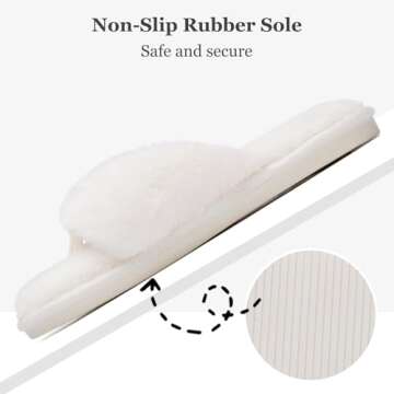 MAXTOP Fluffy House Slippers for Women Open Toe Cute Memory Foam Flip Flop Slippers Indoor Outdoor Soft Slides Shoes