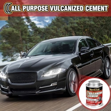 Chemical Vulcanizing Cement, All Purpose Tire Repair Vulcanizing Cement, Clear Rubber Cement Tire Repair Glue, Tire Patch Glue with Brush Top Can for Car, Motorcycle, Bike Tires (8.5FL.Oz)