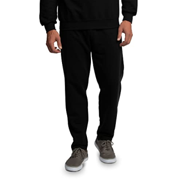 Fruit of the Loom Men's Eversoft Fleece Sweatpants - Large, Black, Moisture-Wicking