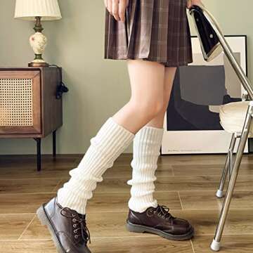 Leoparts Leg Warmers for Women 80s Ribbed Knit Leg Warmers for Dance Yoga Sports Cosplay Costume Party Accessory