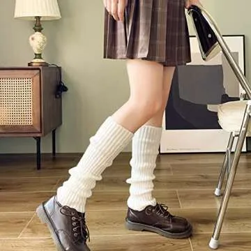 Leoparts Leg Warmers for Women 80s Ribbed Knit Leg Warmers for Dance Yoga Sports Cosplay Costume Party Accessory
