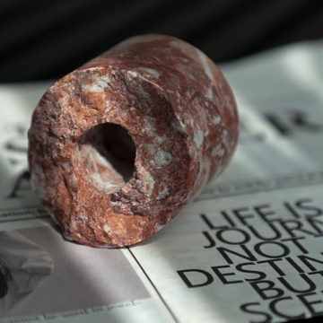 Handmade Travertine Candle Holder for Elegant Decor