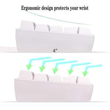 Snpurdiri 60% Wired Gaming Keyboard, 61 Keys RGB Backlit Wrist Rest Ultra-Compact Mini Waterproof Keyboard for PC Computer Gamer (White)