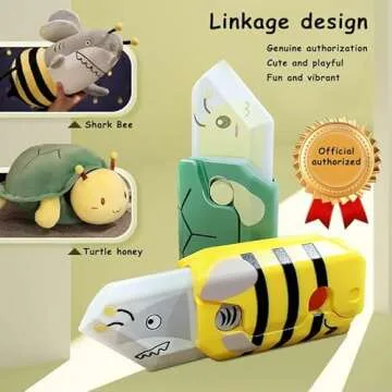 PETBSNVB 4PCS Bee Tortoise Fidget Knife, 3D Gravity Knife Toy, 3D Gravity Plastic, Toy Switchblade, Printed, Printing Knife, Carrot Knife, Sensory Knife Fidget Toys for Kids & Adults