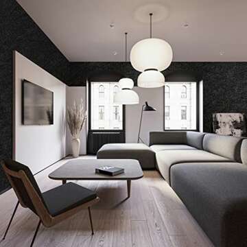 LOVADA Peel and Stick Wallpaper Black Silk Wall Paper - 15.7 x 300 Inch Self Adhesive Wallpaper Peel and Stick, Easy to Paste Wall Contact Paper for Stand Liner, Table and Door Makeover Decor