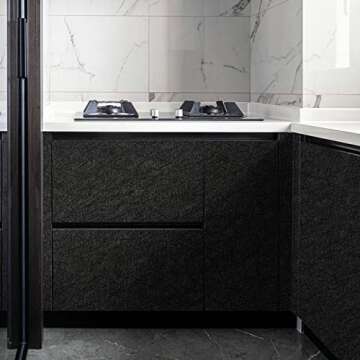 LOVADA Peel and Stick Wallpaper Black Silk Wall Paper - 15.7 x 300 Inch Self Adhesive Wallpaper Peel and Stick, Easy to Paste Wall Contact Paper for Stand Liner, Table and Door Makeover Decor