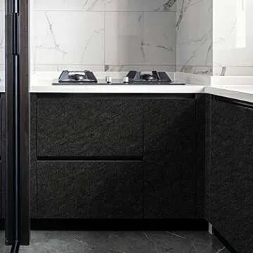 LOVADA Peel and Stick Wallpaper Black Silk Wall Paper - 15.7 x 300 Inch Self Adhesive Wallpaper Peel and Stick, Easy to Paste Wall Contact Paper for Stand Liner, Table and Door Makeover Decor