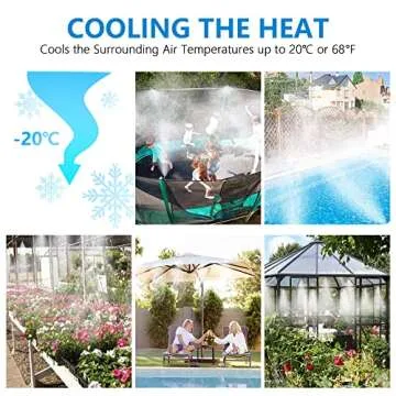 POCKET PANDA Misters for Outside Patio with Hose Timer,Misting System for Cooling Outdoor,50Ft (Blac...