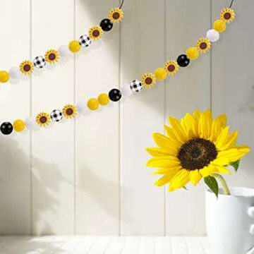 140Pcs Sunflower Wood Beads Set - Durable and Colorful Craft Beads for DIY Jewelry and Home Decor