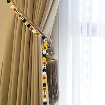 140Pcs Sunflower Wood Beads Set for DIY Craft Projects