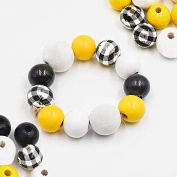 140Pcs Sunflower Wood Beads Set for DIY Craft Projects