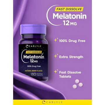 Carlyle Melatonin 12 mg Fast Dissolve Tablets for Sleep Improvement