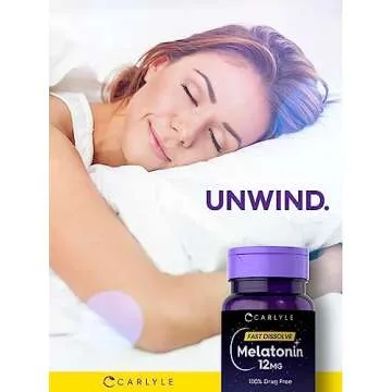 Carlyle Melatonin 12 mg Fast Dissolve Tablets for Sleep Improvement