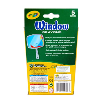 Crayola Washable Window Crayons, Glass and Window Art Supplies, Assorted Colors, 5 Count, Gift for Boys & Girls