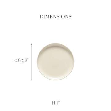 Casafina Ceramic Stoneware 18-Piece Place Setting Service for 6 with Cereal Bowls - Pacifica Collection, Vanilla | Microwave & Dishwasher Safe Dinnerware Set | Food Safe Restaurant Quality Tableware