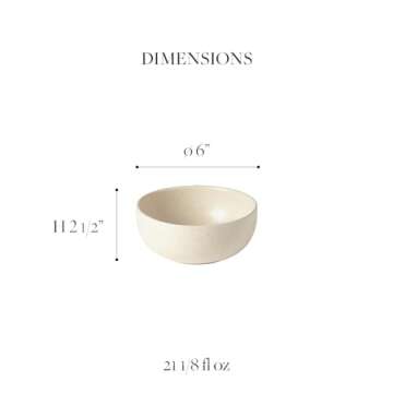 Casafina Ceramic Stoneware 18-Piece Place Setting Service for 6 with Cereal Bowls - Pacifica Collection, Vanilla | Microwave & Dishwasher Safe Dinnerware Set | Food Safe Restaurant Quality Tableware