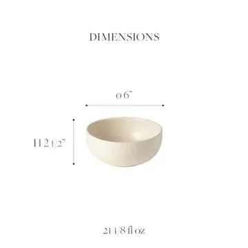 Casafina Ceramic Stoneware 18-Piece Place Setting Service for 6 with Cereal Bowls - Pacifica Collection, Vanilla | Microwave & Dishwasher Safe Dinnerware Set | Food Safe Restaurant Quality Tableware