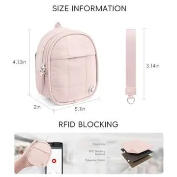 CLUCI Mini Backpack Keychain Wallet Small Wristlet Wallet for Women Zipper Coin Purse Charge Pouch with wrist strap