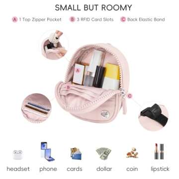 CLUCI Mini Backpack Keychain Wallet Small Wristlet Wallet for Women Zipper Coin Purse Charge Pouch with wrist strap