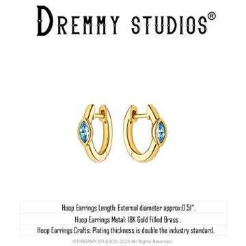 Stylish DREMMY STUDIOS Blue CZ Eye Huggie Hoop Earrings