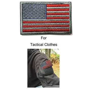 Ogrmar Tactica American Flag Embroidered Patch USA United States of America Military Uniform Emblem Pack of 2 (Grey and red)