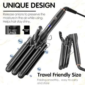 Hair Crimper 3 Barrel Curling Iron For Beach Waves