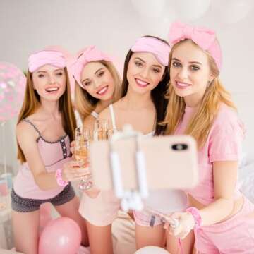 WHAVEL Hairband, 6 Count Pink Spa Headband for Washing Face, Soft Microfiber Bow Headbands, Facial Headband for Skincare, Makeup Headband for Women