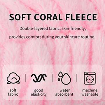 WHAVEL Hairband, 6 Count Pink Spa Headband for Washing Face, Soft Microfiber Bow Headbands, Facial Headband for Skincare, Makeup Headband for Women
