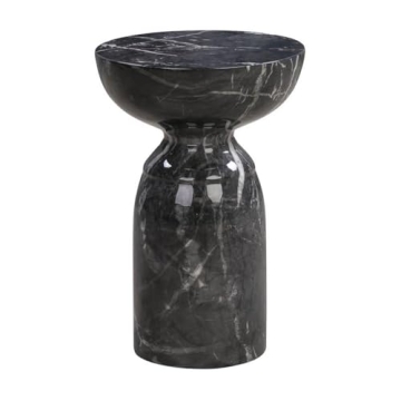 Tov Furniture Rue Faux Marble Concrete Side Table Black