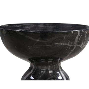 Tov Furniture Rue Faux Marble Concrete Side Table Black