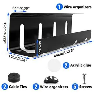 Under Desk Cable Management Tray - No Drill Installation